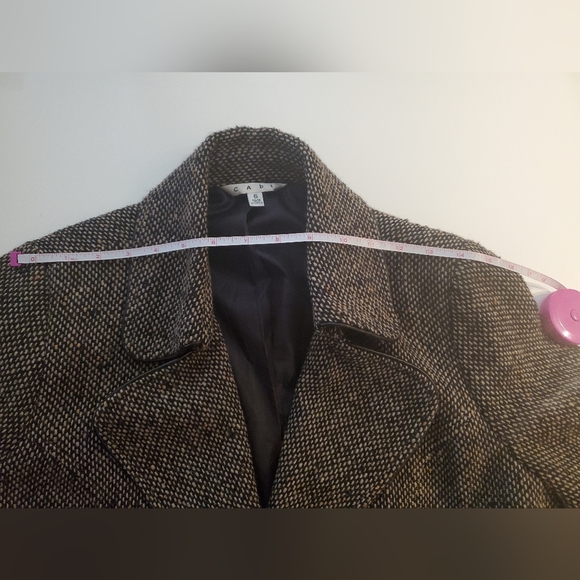 Cabi Size 6 Tweed Cropped One Button Moto Jacket - Picture 4 of 8